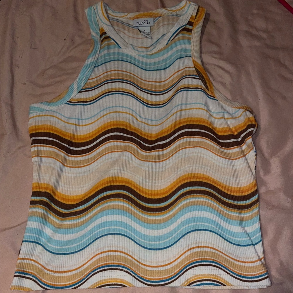 Rue21 Colorful Wavy Striped Top